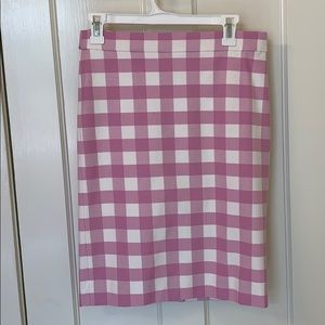 J. Crew pink gingham No. 2 pencil skirt NWT